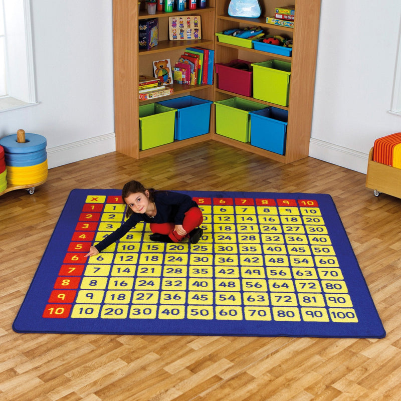 100 Square Multiplication Grid Carpet 