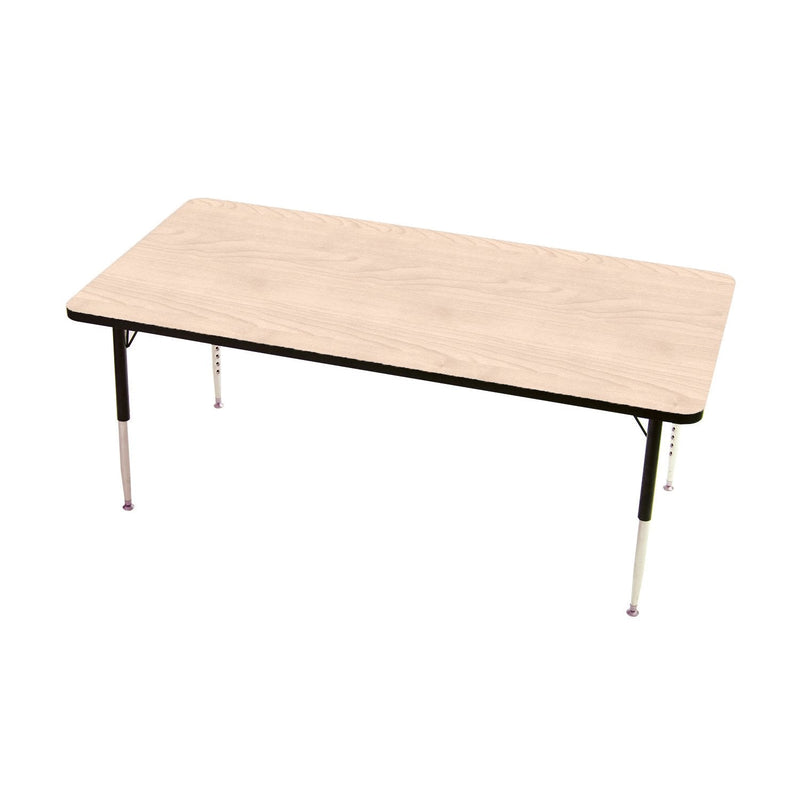 Maple Table Rectangular Column Tuf-Top™ Height Adjustable Rectangular Table (Maple)
