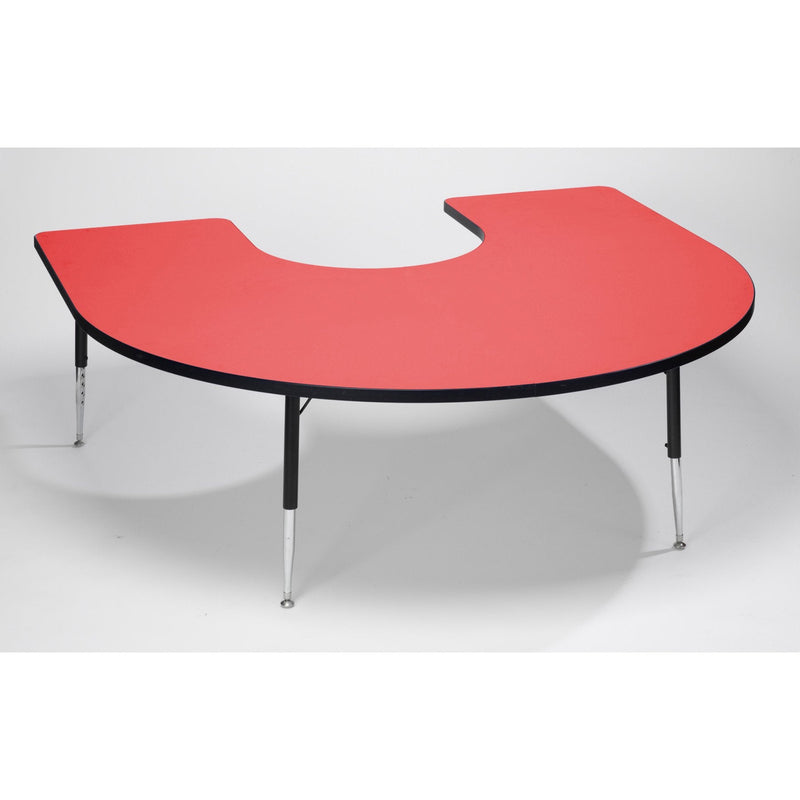 Tuf-Top™ Height Adjustable Horseshoe Table (Red) 