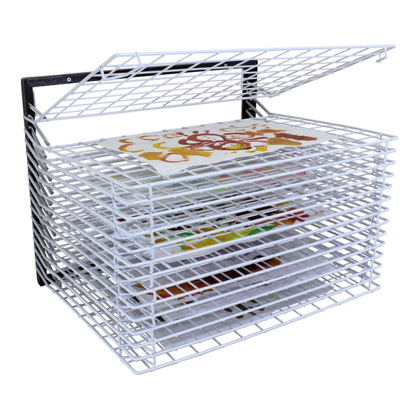 15-Shelf Wall-Mounted Spring-Loaded Drying Rack 