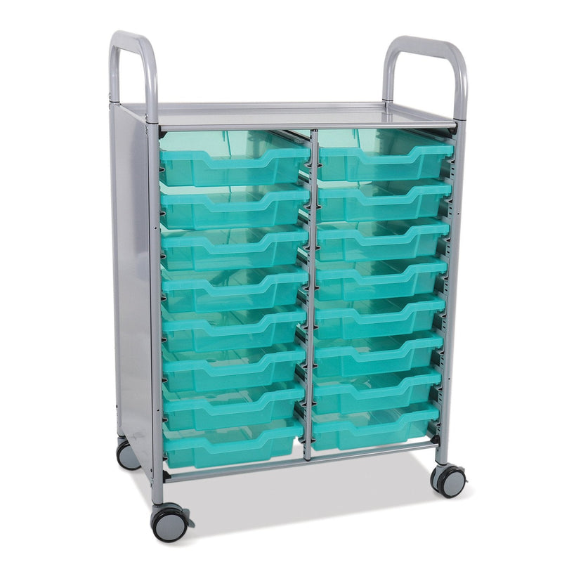 Callero Shield Antibacterial Double Trolley (Shallow Trays)