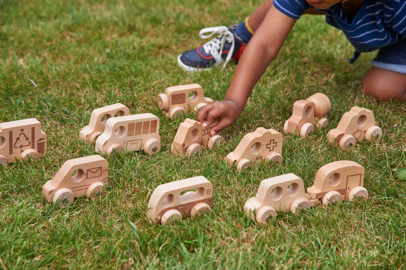 Natural Wooden Vehicles Set