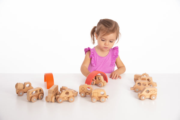 Natural Wooden Emergency Vehicles