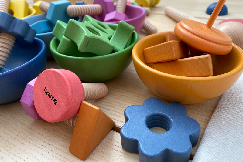 Rainbow Wooden Bowls