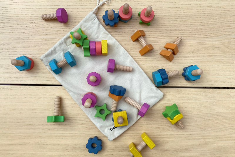 Rainbow Wooden Nuts & Bolts