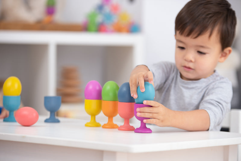 Rainbow Wooden Eggs