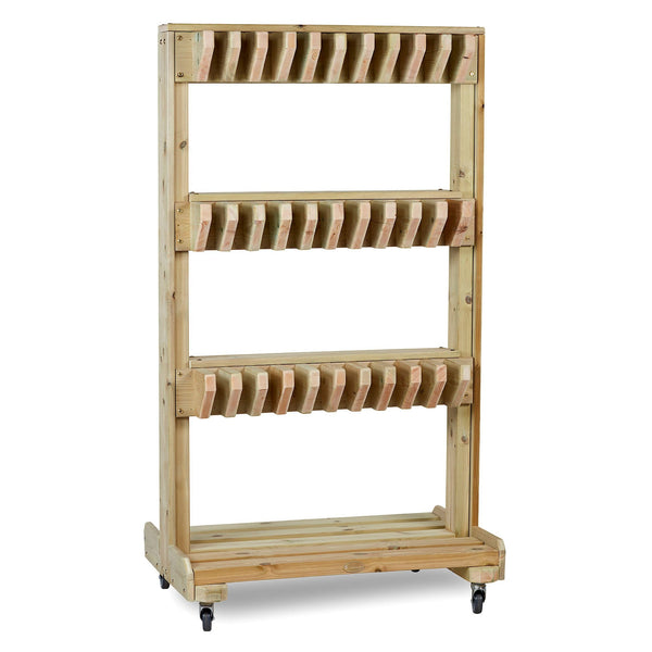 Double-Sided Wooden Welly Storage 