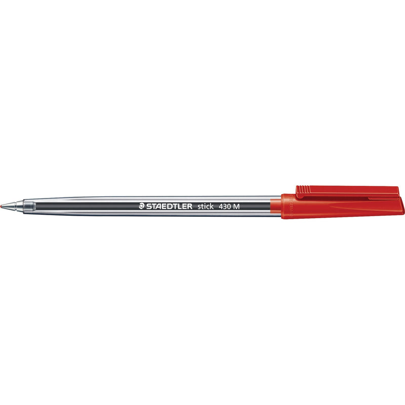Staedtler-Stick-430-Ballpoint-Pen---Red-pk-10