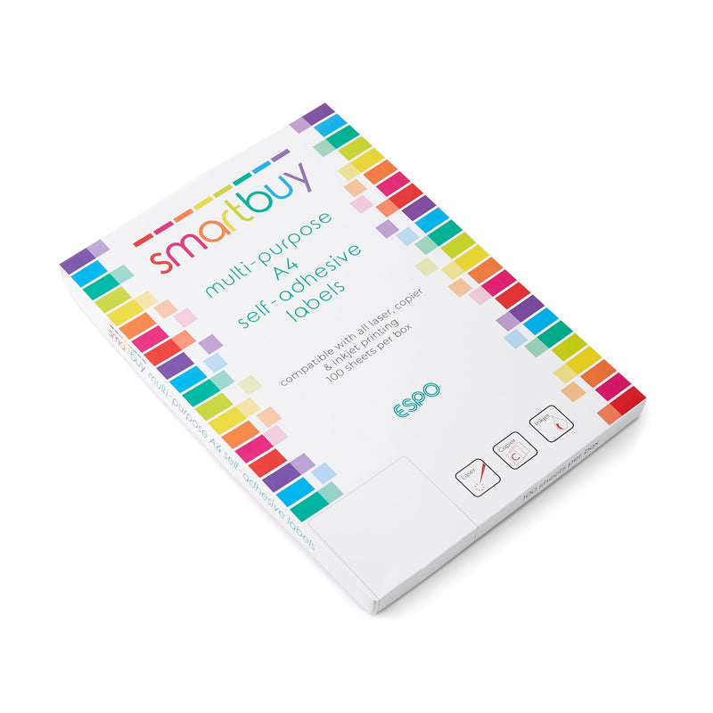 Smartbuy, MULTI-PURPOSE LABELS A4, White, 16 labels/sheet, Pack of 100 sheets
