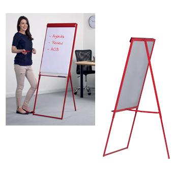 FLOORSTANDING EASELS, Easel with Tread Bar, A1, WHITEBOARD & FLIPCHART, Red, Smartbuy