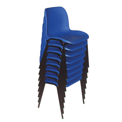 STACKING CLASSROOM CHAIRS SET, Sizemark 1 - 260mm Seat height, Blue, Smartbuy, Set of 8