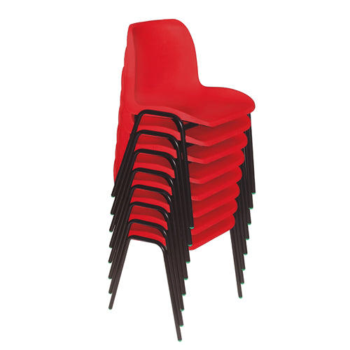 STACKING CLASSROOM CHAIRS SET, Sizemark 6 - 460mm Seat height, Red, Smartbuy, Set of 8