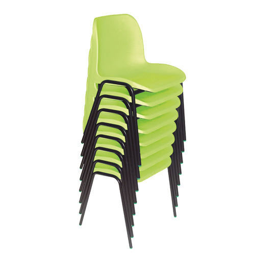 STACKING CLASSROOM CHAIRS SET, Sizemark 6 - 460mm Seat height, Lime, Smartbuy, Set of 8