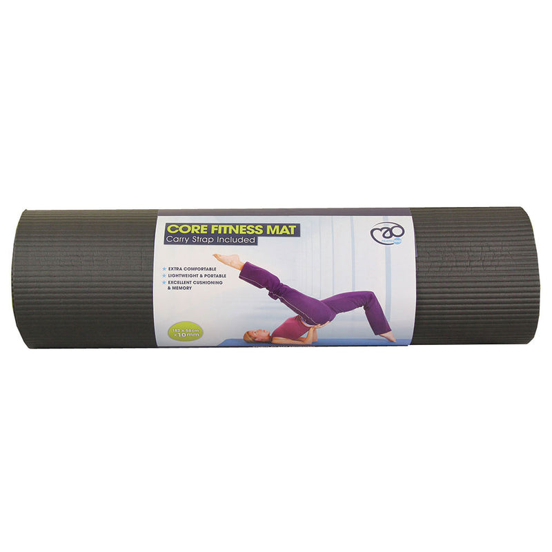Core Fitness Mat 10mm, Black, Without Eyelets
