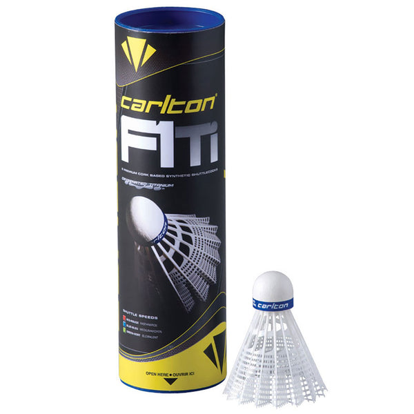 Carlton F1Ti Shuttlecock White, Fast, Tube of 6