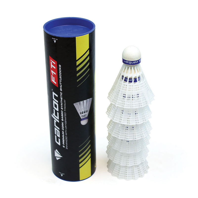 Carlton F1Ti Shuttlecock White, Medium, Tube of 6