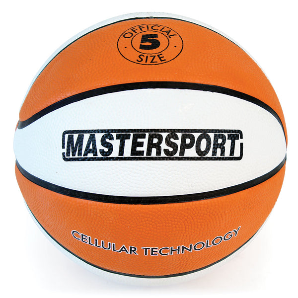 Mastersport Cellular Basketball Size 5, Orange/White