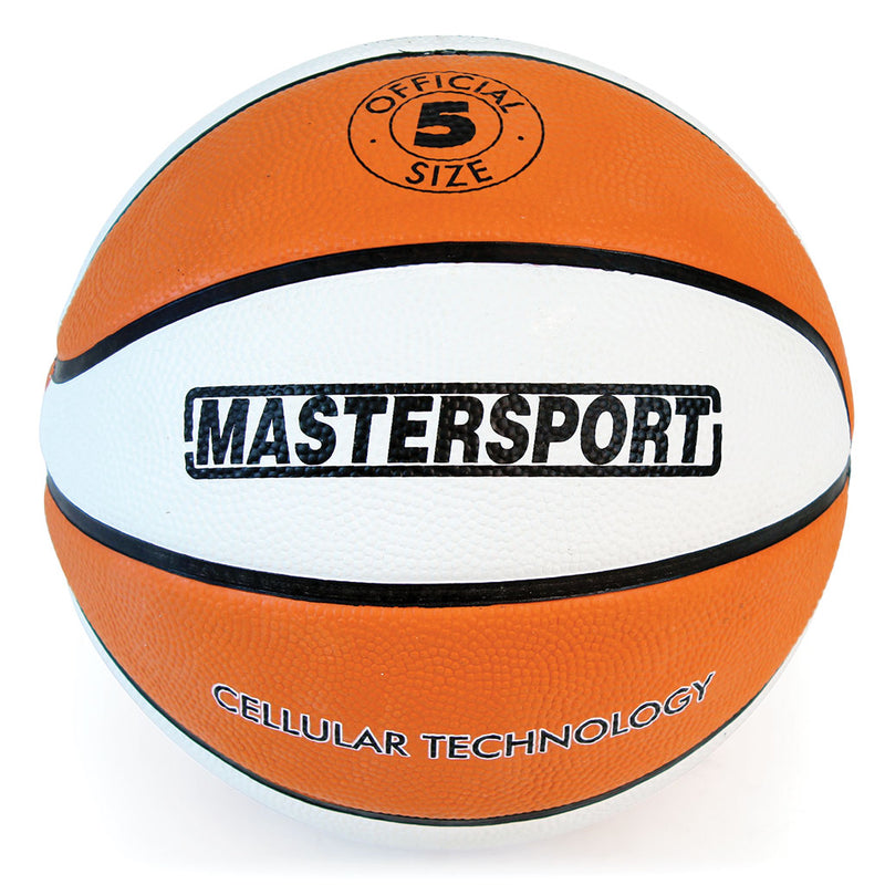 Mastersport Cellular Basketball Size 5, Orange/White