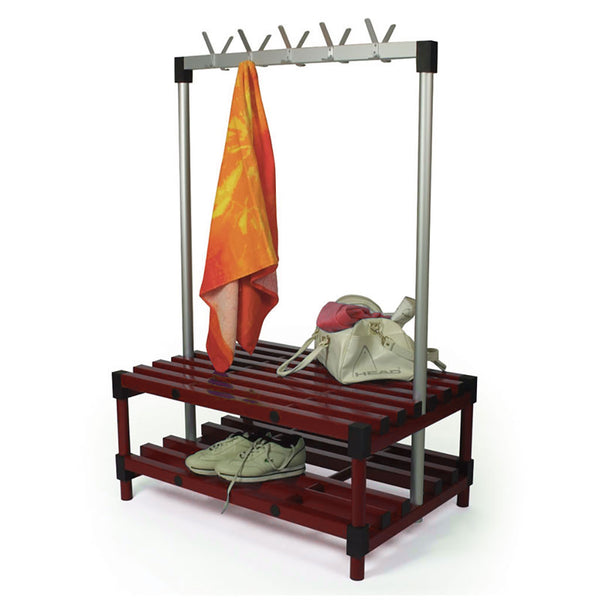 Stacarac Changing Room Double Bench And Rail 1M Red