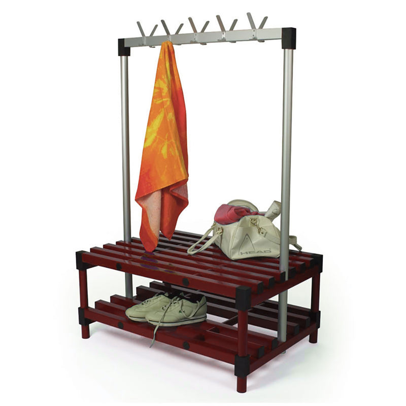 Stacarac Changing Room Double Bench And Rail 1M Red