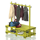 Vendiplas Double Sided Bench And Rail 1.00M L x 0.71M W x 0.49M H, Yellow