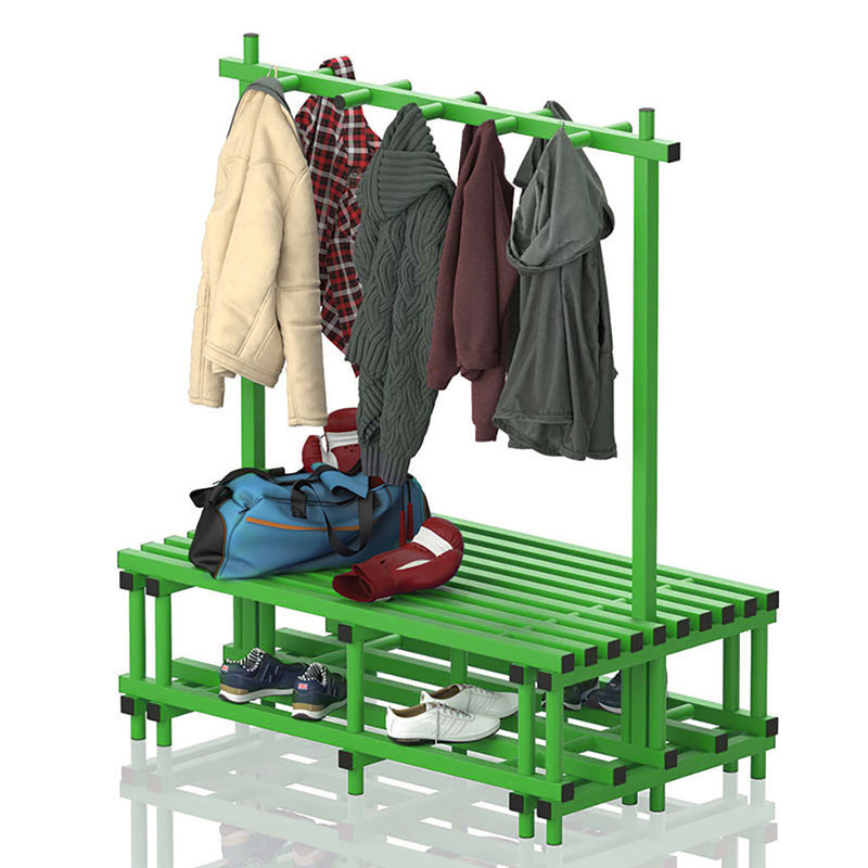 Vendiplas Double Sided Bench And Rail 2.00M L x 0.71M W x 0.49M H, Green