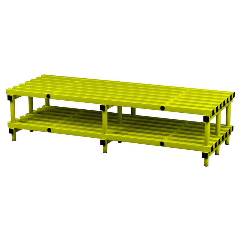Vendiplas Bench And Rail 2.00M L x 0.45M W x 0.49M H, Yellow