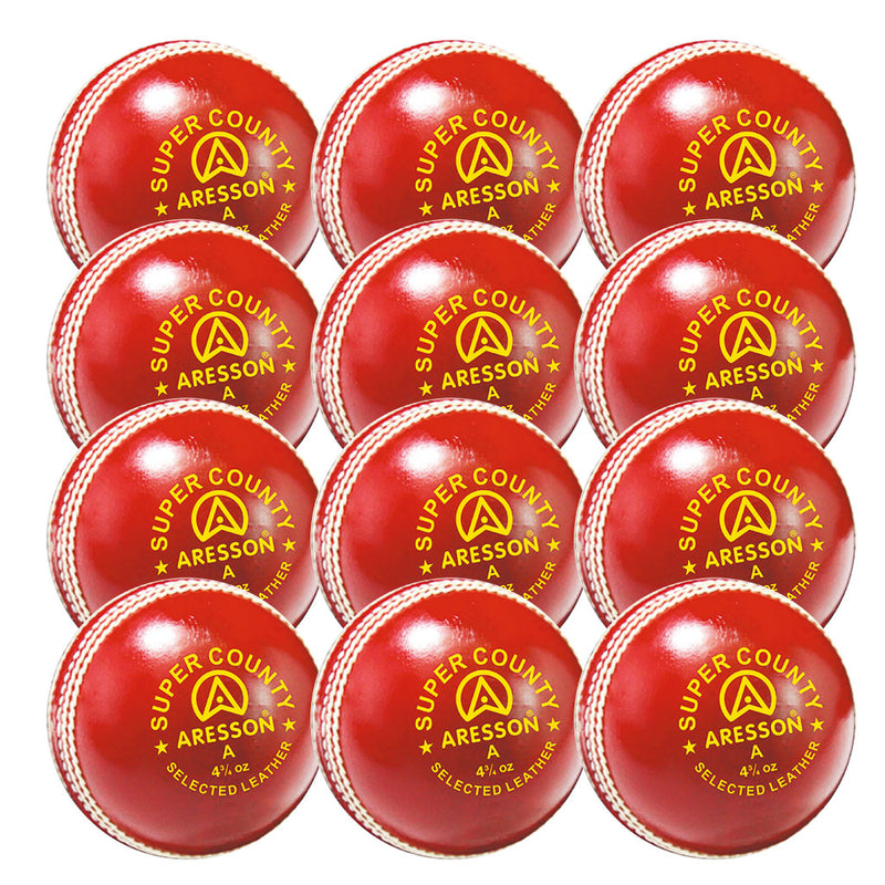 Aresson Super County Cricket Ball 4.75Oz, Bag of 12