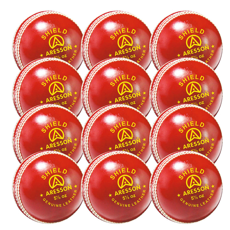 Aresson Shield Cricket Ball 5.50Oz, Bag of 12