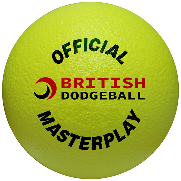 Official British Dodgeball Masterplay Foam Dodgeball 150mm, Yellow