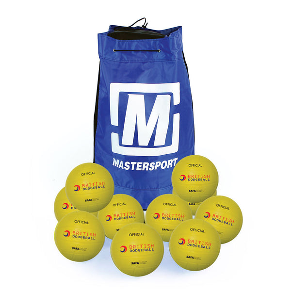 Official British Dodgeball Safaball Softtouch Dodgeball 200mm, Yellow, Bag of 10