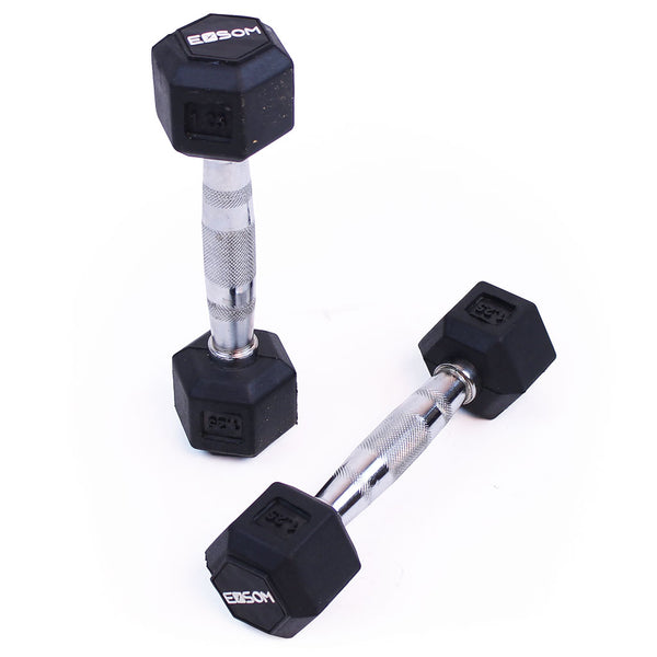 Exsom Rubber Hex Dumbbells 1.25kg, Pair