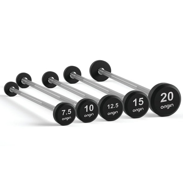 Origin Rb3 Rubber Barbell Set Light (7.5kg, 10kg, 12.5kg, 15kg, 20kg)