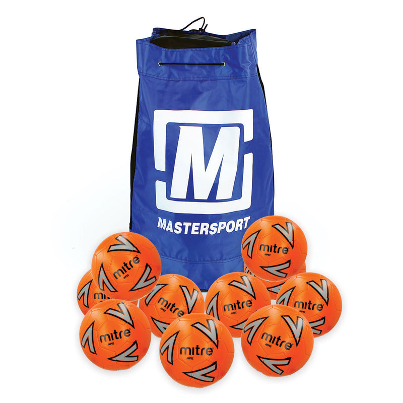 Mitre Impel Football Orange, Size 5, Bag of 10