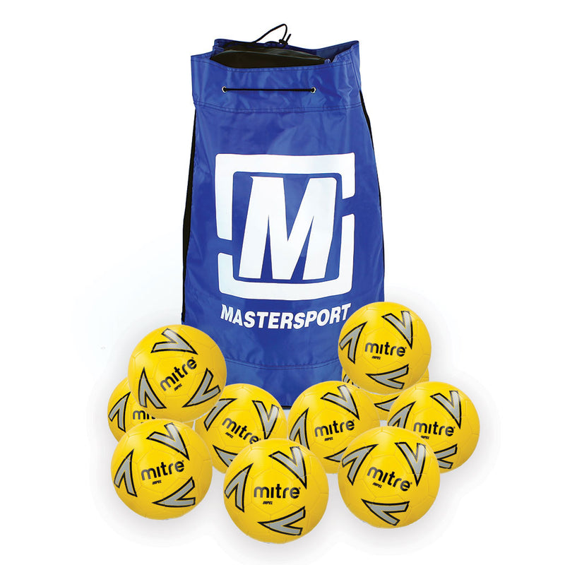 Mitre Impel Football Yellow, Size 5, Bag of 10