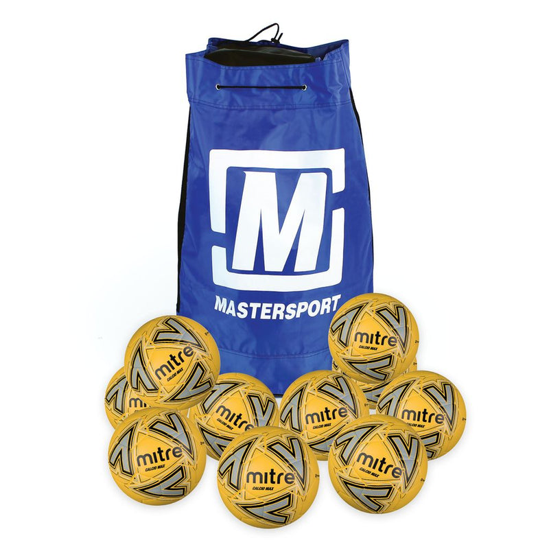 Mitre Calcio Max Yellow, Size 5, Bag of 10