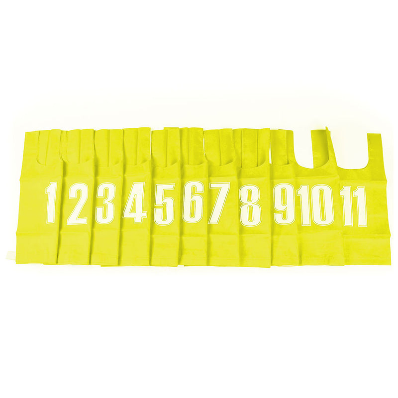 Nylon Bib  Large, Yellow, Set of 11, Printed 1 - 11