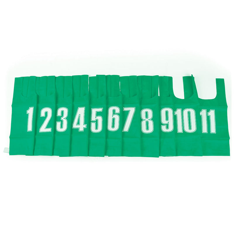 Nylon Bib  Medium, Green, Set of 11, Printed 1 - 11