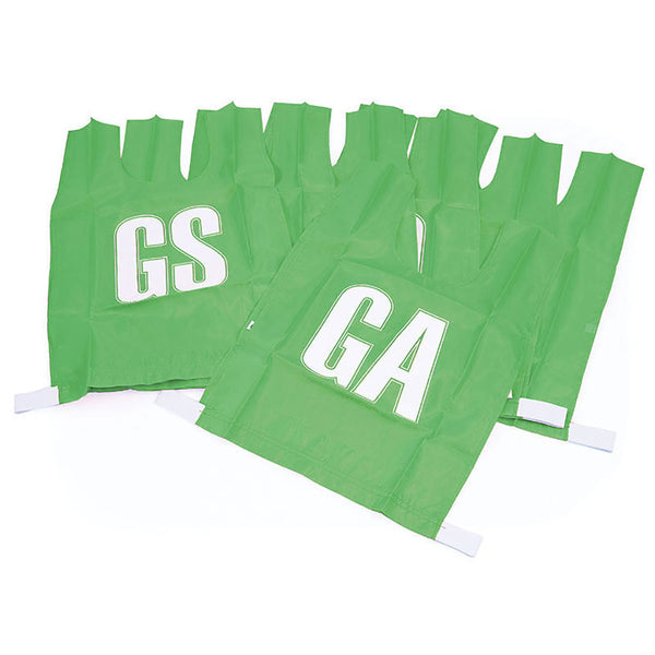Netball Bib Cotton, Large, Green, Set of 7