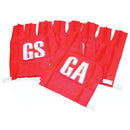 Netball Bib Cotton, Medium, Red, Set of 7