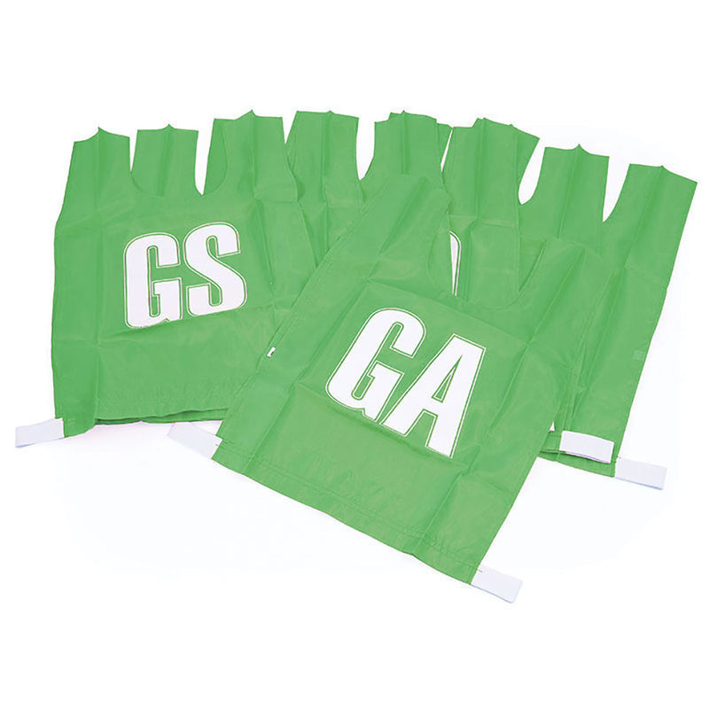 Netball Bib Nylon, Medium, Green, Set of 7
