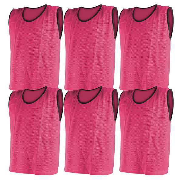Mesh Training Bib Large, Pink, Set of 6