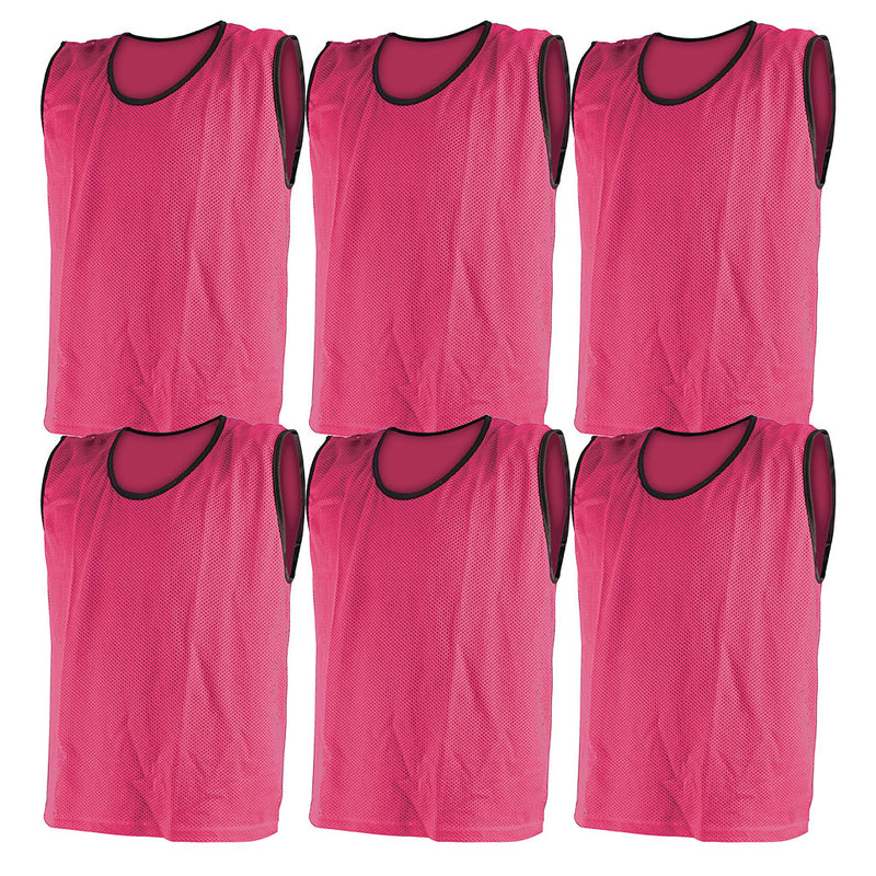 Mesh Training Bib Large, Pink, Set of 6