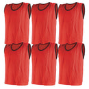 Mesh Training Bib Large, Red, Set of 6 