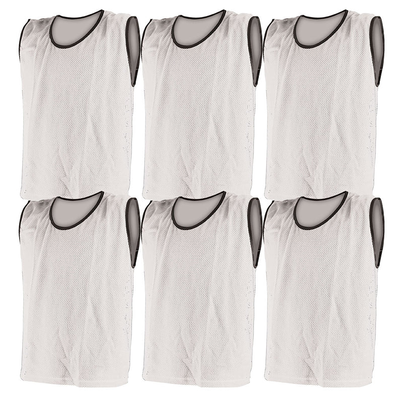 Mesh Training Bib Large, White, Set of 6