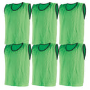 Mesh Training Bib Medium, Green, Set of 6 