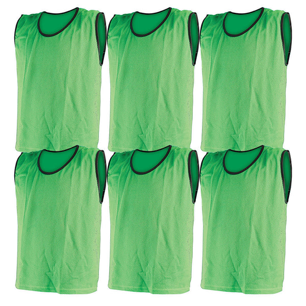 Mesh Training Bib Medium, Green, Set of 6 
