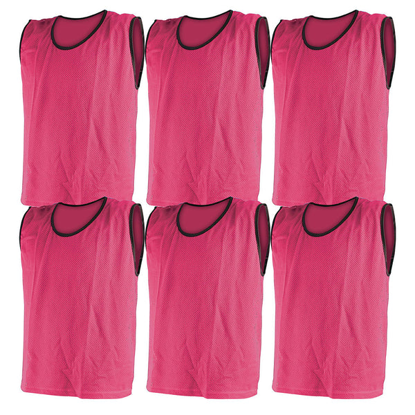 Mesh Training Bib Medium, Pink, Set of 6