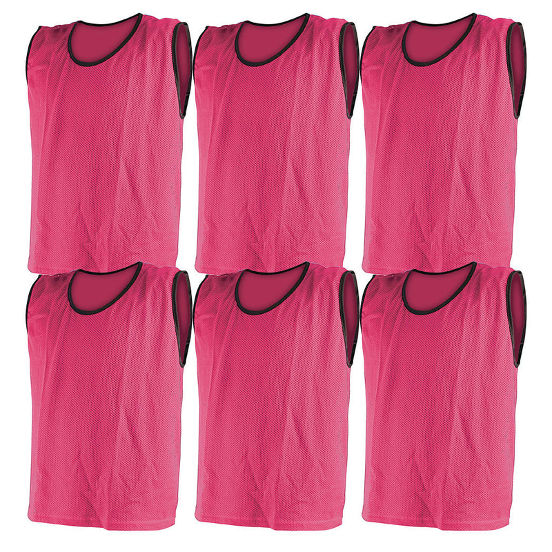 Mesh Training Bib Medium, Pink, Set of 6