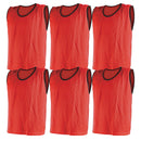 Mesh Training Bib Medium, Red, Set of 6 
